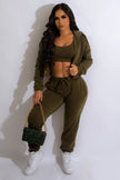 3 Piece- Bra Hoodie Jacket & Jogger Set
