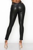 Super Stretch Faux Leather Side Cut-Out-Pants