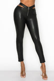 Super Stretch Faux Leather Side Cut-Out-Pants