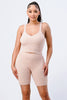Fuzzy Knit Cami & Biker Short Set