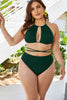 Plus Size Cutout Tied Backless Bikini Set