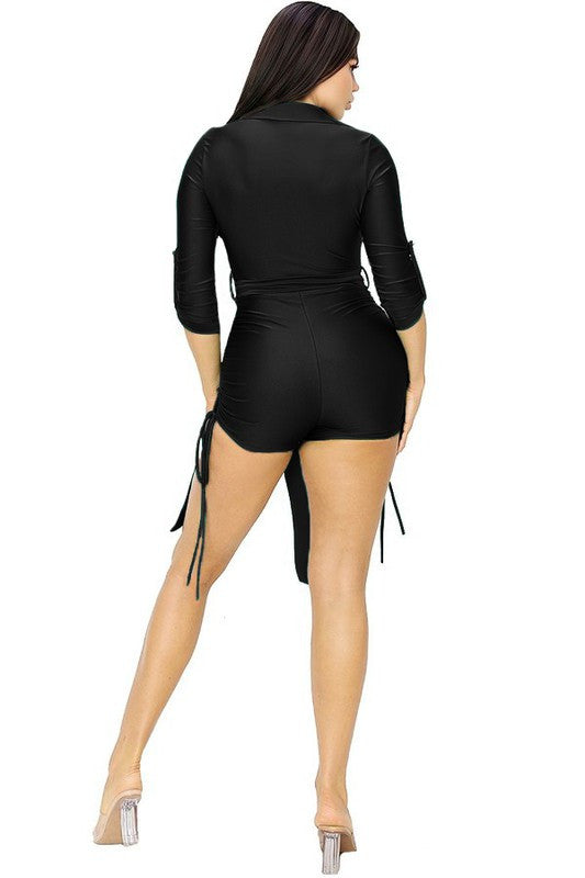 Simply Black Satin Romper