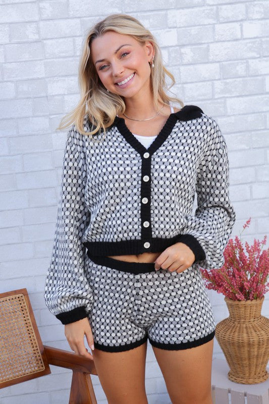 Living Single Pink & Black Short Set