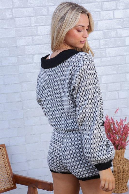 Living Single Pink & Black Short Set