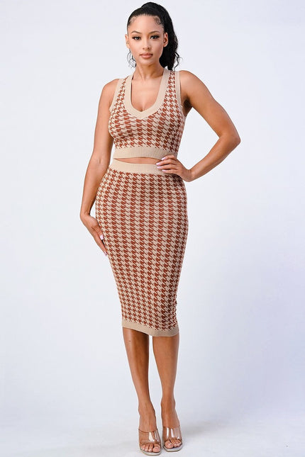 Luxe Gingham Skirt Set