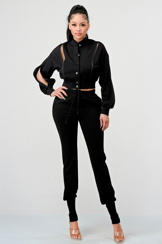 A Cut Above Zippered Cropped Jogger